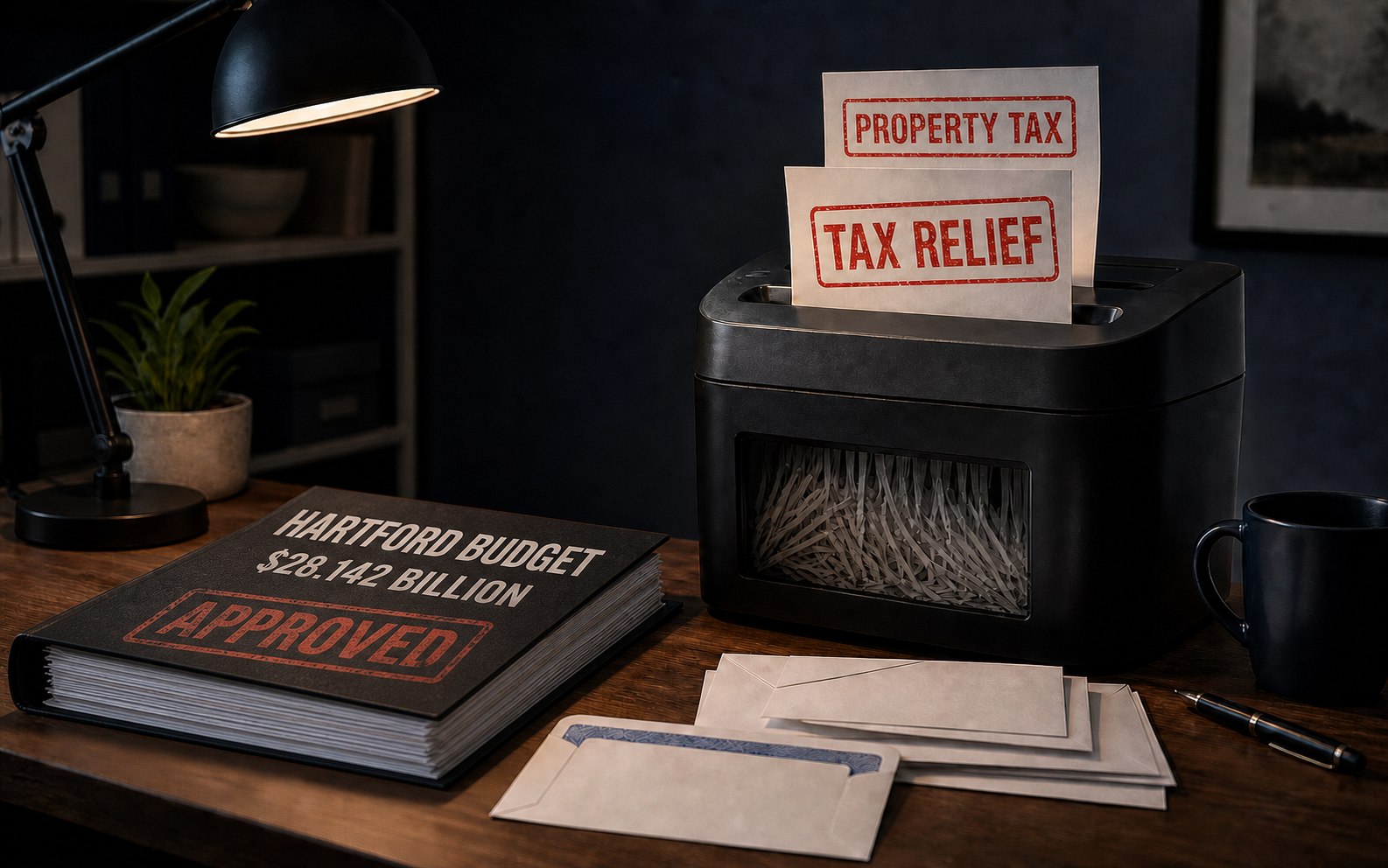 Evidence graphic illustrating property tax and Social Security tax relief votes